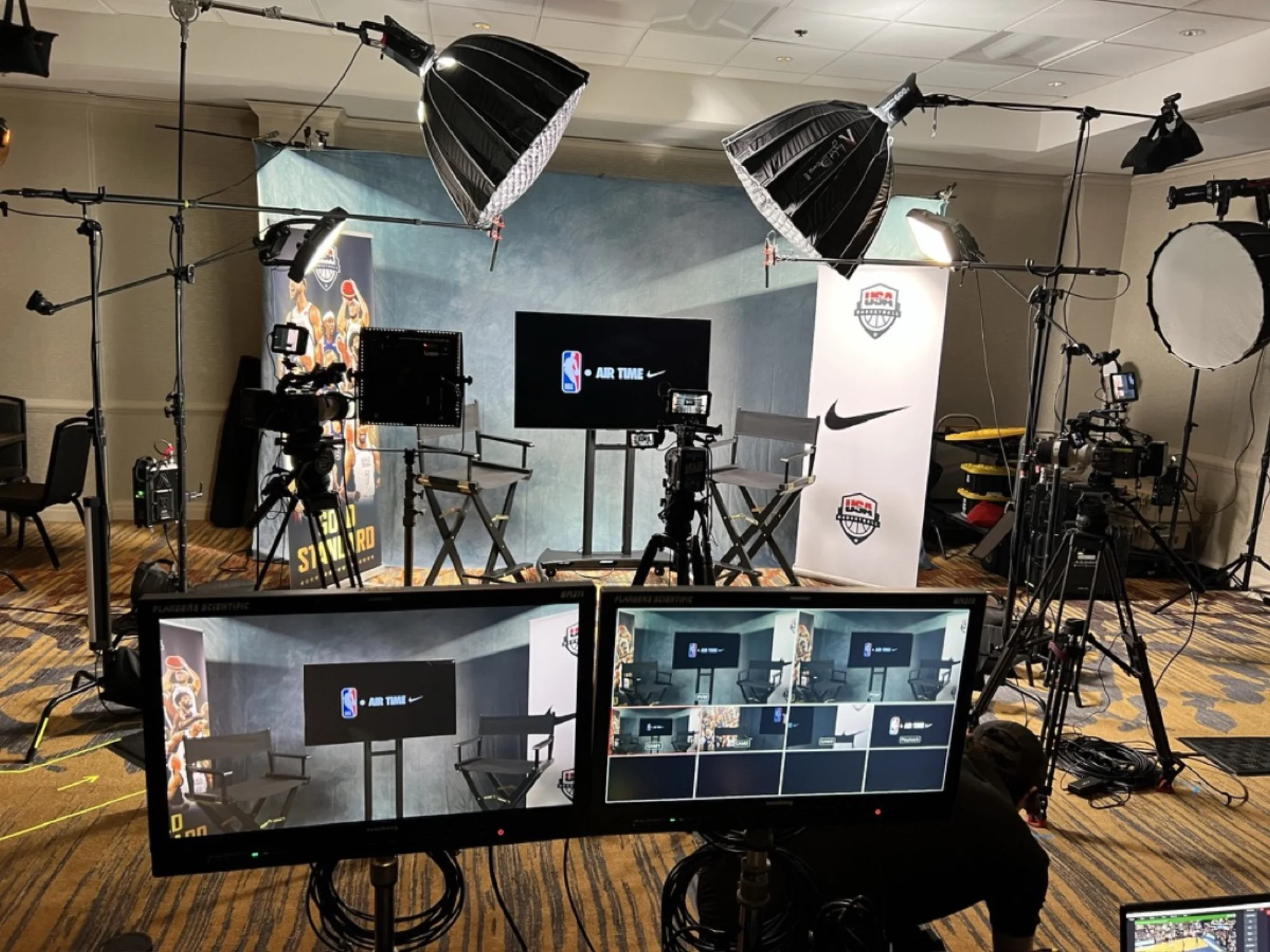 NBA Nike branded studio setup for agency production