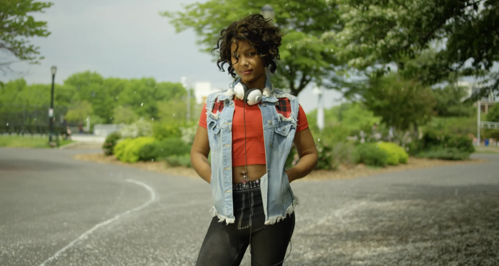 Producer directing talent during Seattle brand film shoot