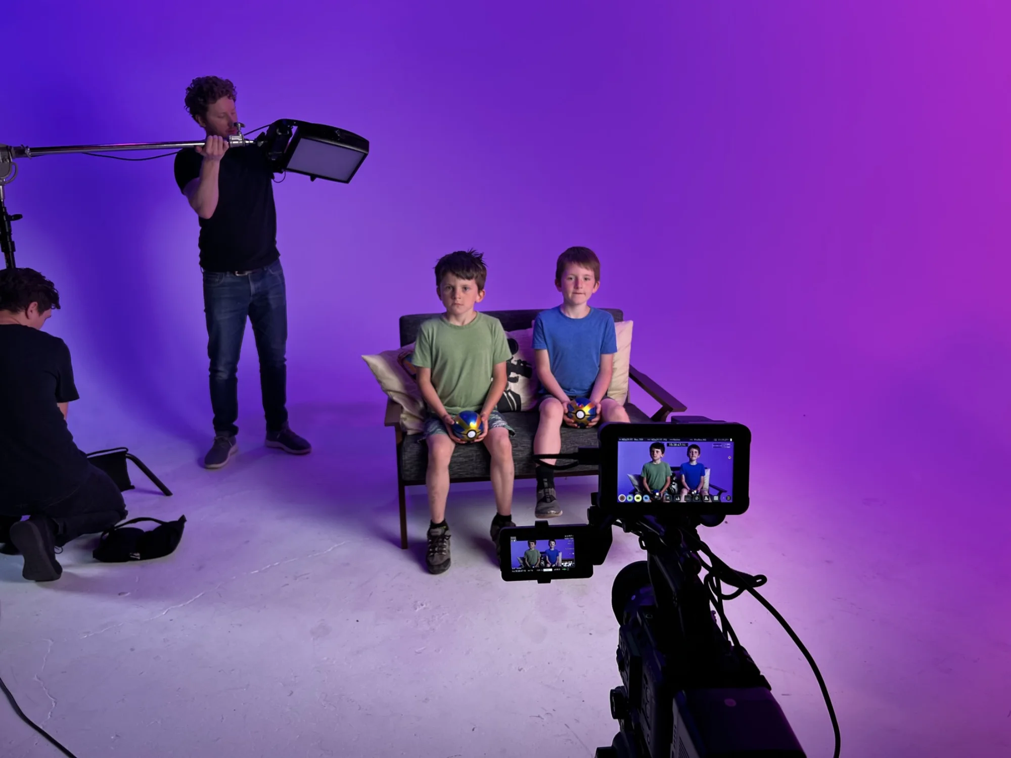 Purple cyc wall production scene