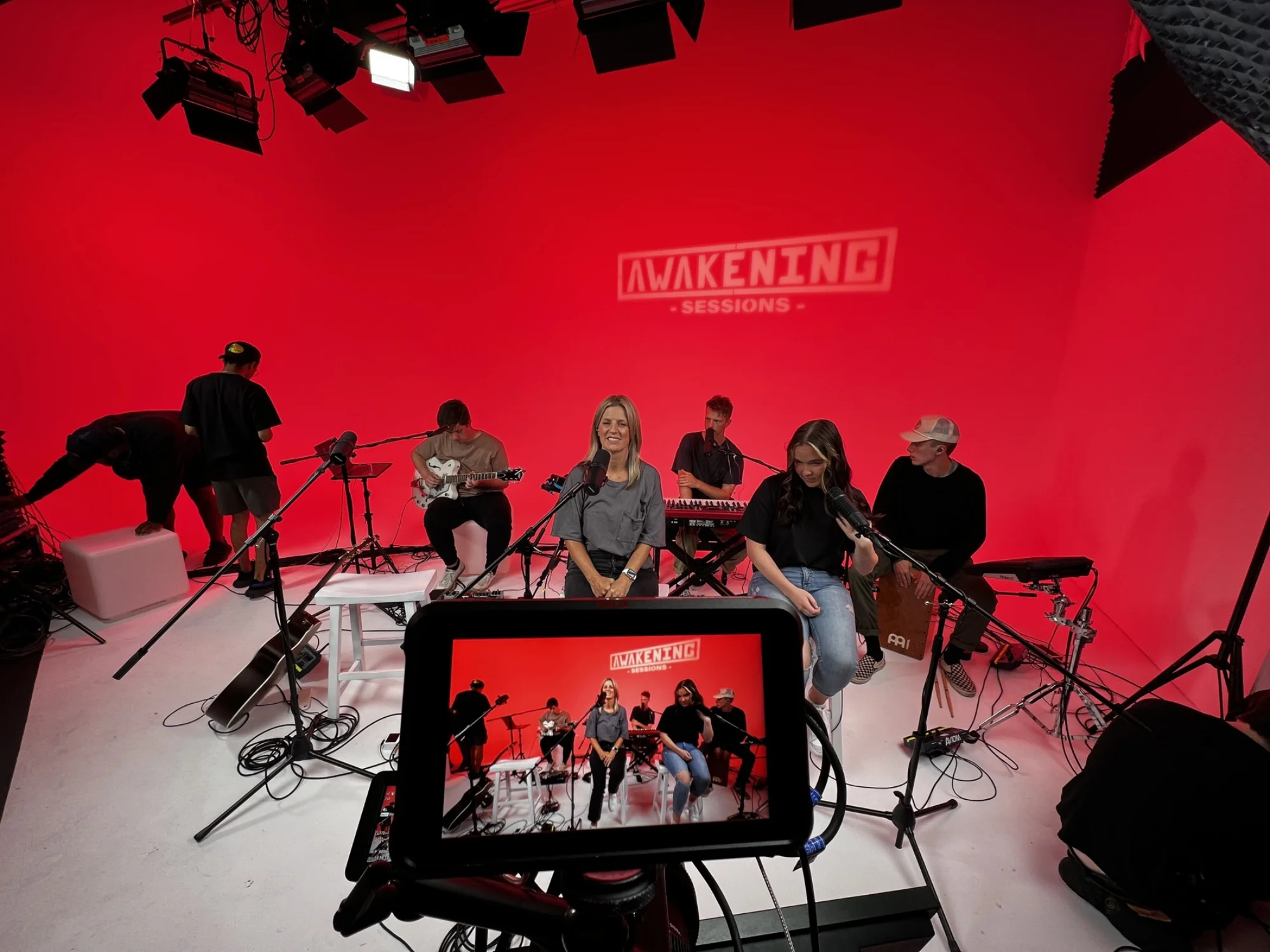 Red cyc wall live session performance